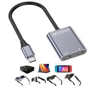 USB C to Glasses Charging Adapter, 100W PD Charge & Play for AR Glasses, 4K@60Hz Video Output for XREAL/Viture/Rokid/RayNeo, Steam Deck, ROG Ally, Switch (Not Switch 2), PS5, Xbox, Mac, Laptops