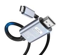 USB C to HD Cable 2M, 4K USB Type C to HD, Thunderbolt 3/4 to HDM I Video Cable Compatible with iPhone 16/15 Series, MacBook Pro/Air, Surface, iPad Pro/Air, Galaxy S24/S23/S22