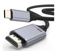 USB C to HD MI Cable 2M [4K@30Hz High-Speed] USB Type C to HD MI Thunderbolt 3 to HDM I 2.0 Cable Compatible with iPhone 16/15 Series, MacBook Pro/Air/Mini, iPad Pro/Air,Galaxy S25 Ultra S24/S23 (2m)