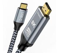 USB C to HDMI 2.1 Cabel, 8K@60Hz Type C to HDMI High Speed Cord,1.5M