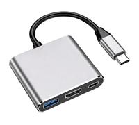 USB C to HDMI Adapter 3 in 1 Multiport Hub with 4K HDMI Output USB 3.0 and 100W PD Charging, USB C to HDMI Adapter for Laptop Tablet, Compact Converter for Display and Data