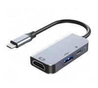 USB C to HDMI Adapter, 3in1 Type C to HDMI Adapter with 4K HDMI Output, USB 3.0 and USB C PD 100W Fasting Charging Port Compatible for MacBook Pro, i Phone 16, 15, Laptops, Tablets, XPS, Surface, etc