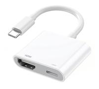 USB C to HDMI Adapter 4K for iPhone 15 to TV 2-in-1 Type c to HDMI with 60W Fast Charge Digital AV Sync Screen Converter Transducer for iPhone 15/15 Pro, MacBook,Samsung S24,Dell