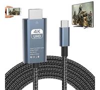 USB C to HDMI Adapter MHL Cable Braided 4K Video Converter Cord for HP Laptop iPhone 16 15 Pro Max Samsung Galaxy S24 S23 S22 S21 S20 Note 20 LG G8 Phone Type C Android Device Mirrorring to Monitor TV