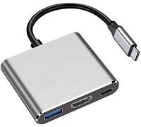 USB C to HDMI Adapter, Type-C to HDMI 4K Adapter, For iPhone 15, MacBook Pro,Air,iPad Pro, Pixelbook, Dell XPS,Microsoft, Samsung Galaxy,Surface Book (USBC TO HDMI 3IN1)