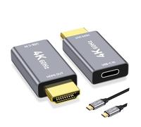 USB C to HDMI Adapter with 3.3FT USB C Video Cable, 4K@60Hz USB Type C Female to HDMI Male Converter, Support 4K@60Hz 2K@120Hz HDR 3D Thunderbolt 3/4 to HDM-I for i-/Phone 17, MacBok, Galaxy - 1 Pack