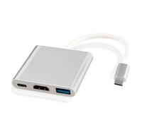 USB C to HDMI Adapter with Charging, YCTech USB-C Digital Av Multiport Adapter for MacBook Pro/Air, iPad Pro, Samsung, Google Chromebook, Huawei, Switch XPS with 4K HDMI, USB 3.0 & 100W PD (Silver)