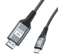 USB C to HDMI Cable 4K 1.8 m, SWECENT USB Type C to HDMI UHD Cable Braided Thunderbolt 3/4 Adapter for iPhone 16 15 Pro Max, MacBookPro/Air, iMac, iPad Pro, Samsung S24 S23 to S8, Surface, Dell, HP,