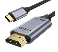 USB C to HDMI Cable 4K@60Hz 1440P@120Hz 1080P@240Hz Type C Thunderbolt 5 4 3 to HDMI 2.0 HDR Adapter Compatible with iPhone 16 15 MacBook Pro Air Mac Mini, iMac iPad Galaxy S25 Ultra S24 (Black)