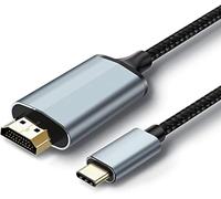 USB C to HDMI Cable, [4K, High-Speed] USB Type C to HDMI Cable for Home Office, [Thunderbolt 3/4 Compatible] for MacBook Pro/Air 2020, iPad Air 4, iPad Pro 2021, iMac, S23, XPS 17, and More-10ft Grey
