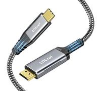 USB C to HDMI Cable 5m, 4K@60Hz Type-C to HDMI Lead [Nylon Braided + Gold-Plated], Thunderbolt 3/4 Compatible for iPhone 17/16/15, MacBook Pro/Air, iPad Pro, Surface Pro, Pixel Book, Galaxy S24/S23