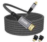 USB C to HDMI Cable 8 Feet, 4K@60Hz HDR Braided Cord, USB 3.1 Type-C to HDMI 2.0 Adapter for Samsung Galaxy S22, MacBook Pro/Air, iPad Pro, Surface, Dell, HP, More- with 2 HDMI adapters- 8 ft