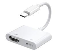 USB C to HDMI Digital AV Adapter for iPhone 16 15,1080P Audio and Video Sync AV Adapter with Charging Port for iPhone 16/16 Plus/16 Pro/16 Pro Max/15/15 Plus, S23