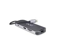 USB C to HDMI HUB Adapter, 3.5mm Audio Jack, 3x USB 3.0 Super Speed 5Gbps, RJ45 Gigabit Ethernet [10/100/1000Mbps], SD and TF Card Reader, USB-C Female Power Delivery - 100W
