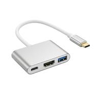USB C to HDMI Multiport Adapter, 3 in 1 USB C HDMI Adapter, USB C Hub with HDMI 4K, PD Charging 100W and USB 3.0 5Gbps, Multiport Type C for HP XPS Tablet Mobile Monitor TV Projector