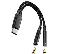 USB C to Headphone Jack Adapter (2in1) 3.5mm Audio Aux Splitter Type C for iPhone 17 16 15 Pro Max Compatible with Samsung Galaxy S25 Ultra Cable for Apple Car Sound Headset for iPad Port Accessories