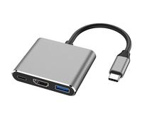 USB C to Hub, 3 in 1 4K UHD 3840x2160 30Hz Type C to HD Multimedia Interface 4K USB 3.0 USB C Hub, Type C to Adapter for Laptop Smartphone