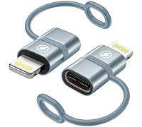 USB C to Lightning Adapter 2Pack, PD 36W Fast Charging USB C Female to Lightning Male Adapter With Rope Type C to lightning adapter for iPhone 14 13 12 11 Pro Max/Mini/iPad/AirPods,Not for/Audio/OTG