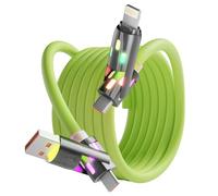 USB C to Lightning Cable, 240W 4 in 1 Charging Cable 5FT,Chubby USB A/C to C/Lightning Multi Charging Cable with Light for iPhone 16/15/14/13 Series/Phones/Pads/Laptop, Multi Chargers for All Device