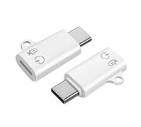 USB C to Lightning Microphone Adapter for iPhone Wireless Lavalier Microphone Fast Charging, 2 Pack Type C Male to Lightning Female Adapter Compatibility with i-Phone 15/16 Series,Not for Headphone