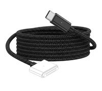 USB C to Magnetic 3 Cable 2M 140W Fast Charging Braided Cord Compatible with MacBook Pro 14/16 In (M1/M2/M3 Pro/Max 2021-2024), MacBook Air 13/15 In(M2 M4 2025) Strong Magnet with LED Indicator, Black