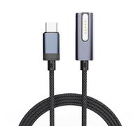 USB-C to Magnetic 3 Cable with Side Suction Function, Compatible with Magsafe Charging Cable for 14” 16” MacBook Pro 2024 M3 Pro & Max, MacBook Air 2022 M2, 2023 M2 Pro & Max - 6.6ft Gery black