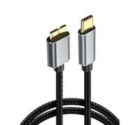 USB C to Micro B Cable, 0.5M External Hard Drive Cable Type C to USB Micro B 3.1 Nylon Braided Portable External Hard Drives Compatible with Galaxy S5 Camera Seagate WD Toshiba Westgate