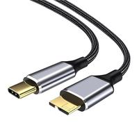 USB C to Micro B Cable,0.5m Hard Drive Cable 3.0 5gbps High-Speed Type C to External Hard Drives Nylon Braided Compatible with Toshiba Canvio Seagate WD Element SSD HDD Galaxy S5 Camera etc