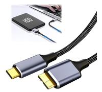 USB C to Micro B Cable 0.5M Type-C Hard Drive Cable Compatible with Toshiba Seagate SSD HDD Hard Drives MacBook Pro/Air, iPad/Tablet, iPhone, Samsung M3, Galaxy S5, LaCie, Maxtor