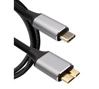 USB C to Micro B Cable (0.5m) USB C Hard Drive Cable USB 3.0 5Gbps to Micro B Nylon Braided Cord Compatible with Seagate WD Toshiba Samsung Portable External Hard Drive Camera and More