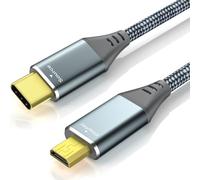 USB C to Micro HDMI Cable 6ft, 4K 60Hz 18Gbps Braided Aluminum for USB C Devices- Samsung Freestyle/ASUS XG17AHP/M80B/Odyssey G8 OLED, Portable Monitor (Source-to-Display)