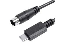 USB-C to Mini-Din MIDI 7 Pin Male Cable, Compatible with IK Multimedia iRig Series HD, HD-A, Keys I/O 25, I/O49, MIDI 2, Pro, Pro Duo, Pro Duo I/O, Pro I/O, Stream,Black (Length: 1.8m/5.9ft)