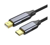 USB-C to Mini DisplayPort Video Cable, 4K@60Hz, 1.8m, HD Projection Cable, Disposable Adapter, Full HD, Plug & Play, Dynamic HDR, Type-C to Mini-DP Adapter Cable, for Mobile Phones, Computers, Laptops