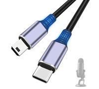 USB C to Mini USB Cable, 3.3FT Type C to Mini 5-Pin Charging Cord Compatible with Blue Yeti Black Out, MIC Recording Mic, Pro USB Mic, Blue Snowball iCE USB Microphones for New iPhone 17, PC, Laptop