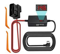 USB C to OBD Power Cable for Dash Camera Cars GPS Dash Cam Hardwire Kit 12V-24V to 5V with LCD Display Parking ACC Mode 3 Stage Low Voltage Protection 24 Hours Surveillance