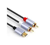 USB C to RCA Audio Cable 2M, Aux Red White USB Type C to 2 RCA Stereo Audio Adapter Cord, Compatible with Smartphone Tablet Laptop to Speaker Amplifier Car Stereo Home Hi-Fi System for USBC to Phono