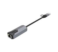 USB C To RJ45 Gigabit Ethernet Adapters 5000/2500/1000Mbps Two Port Aluminum Alloy Plugs And Play For Laptop PC Tablets Smartphone Multiple USB Ethernet Adapters