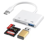 USB C to SD Card Reader, SD Card Adapter with SD MicroSD TF Card, CREHAO USBC Memory Card Reader Adapter for Apple iPhone 16 15 Pro Max, iPad Pro/Air/Mini, MacBook Pro/Air,Galaxy Pixel Type C Devices