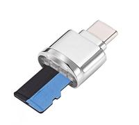 USB-C To TF Card Reader Super Fast Transfer Speeds Portable Type-C OTG Memory Card Reader Adapter Plug And Play Compatible For Laptops Smart phones Tablets And Many More Devices (Silver)