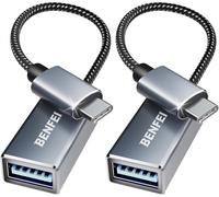 USB C to USB 3.0 Adapter, BENFEI 2 Pack USB C to A Male to Female Adapter Compatible with IPhone 15 series, MacBook 2019 2018 2017, Samsung Galaxy Note 8, Galaxy S8 S9, Google Pixel, Nexus, and More