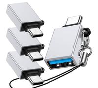 USB C to USB A Adapter,4 Pack USBC Male to USB A 3.0 Female OTG Adapter, Type C Male to USB Female 3.0 Charger Adapter for iPhone 17 Pro Max,17 Pro,17e,16e,16 Pro,16,15 Plus,PC,Laptop,Tablet, Keyboard