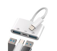 USB-C to USB A Adapter Charger OTG Cable 3in1 for Apple IPhone15 Pro Max Plus For IPad Pro Air4/5 Mini6 Macbook Type C Charging Port Converter Thunderbolt Charge Dongle Mouse Flash Drive Accessories