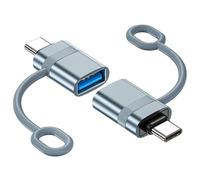 USB C to USB Adapter 2 Pack, 10Gbps USB C Male to USB A Female Converter, Type C Thunderbolt 4 5 OTG Adapter for iMac, MacBook Pro, Apple iPhone 17 16 15 Pro Max,iPad 10 11 Air, Samsung Galaxy S25,17