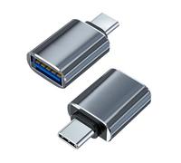 USB C to USB Adaptor Adapter USB-C Male to USB 3.0 A Female Adapter Type C OTG Converter for Phone Tablet Laptop PC Notebook MacBook Pro/Air iPad Pro/Mini iMac Dell XPS, 2 Pack, 10Gbps, Aluminum, Grey