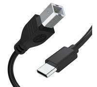 USB C to USB B Midi Cable, Type C to USB Midi Interface Lead Compatible with MIDI Controller, Keyboard, Audio Interface Recording, Piano, Keyboard, Mixer, Speaker, Instrument, Microphone, More (6.6FT)