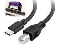 USB C to USB B MIDI Cable USB B to USB C Printer Cable Compatible with MacBook Pro HP Canon Epson for Yamaha Casio Digital Piano DJ Controller MIDI Keyboard Audio Interface Recording (1M Black)