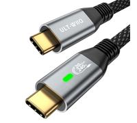 USB C to USB C 240W 20Gbps Data Cable with LED, 4K@60Hz Video Cable, PD 3.1 Fast Charging for iPhone 15 Pro, MacBook, iPad, Galaxy S23 S22 (30CM)