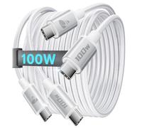 USB C to USB C 2M 2Pack 100W 5A Fast Charging Cable Type C Charger Fast USB Charge Lead Usbc to Usbc for iPhone 17 16 15 Pro Max Plus iPad Pro/Air MacBook Samsung S24 S23 S22 S21 Pixel 7 6 Switch PS5