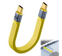USB C to USB C 5.1 inch Fast Charging Short Cable, PD240W Fast Charge 40Gbps Data Transfer 8K@60Hz Audio/Video Compatible with Thunderbolt 4 Cables iphone 15Pro Max Google Pixel MacBook (Yellow)
