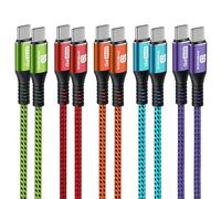 USB C to USB C Cable,(1.8m, 5Pack) 60W/3A Type C Charging Cable Cord Fast Charging USB C Cable for Samsung Galaxy S23 S22 S21 S20 Ultra, W24 Fold/Flip 5, Pixel 8 7 6 Pro 6a 5 4 3